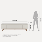 Rack Flynt para TVs até 75 Polegadas 3 Portas 220 cm Off White com Natural - Província - Rack