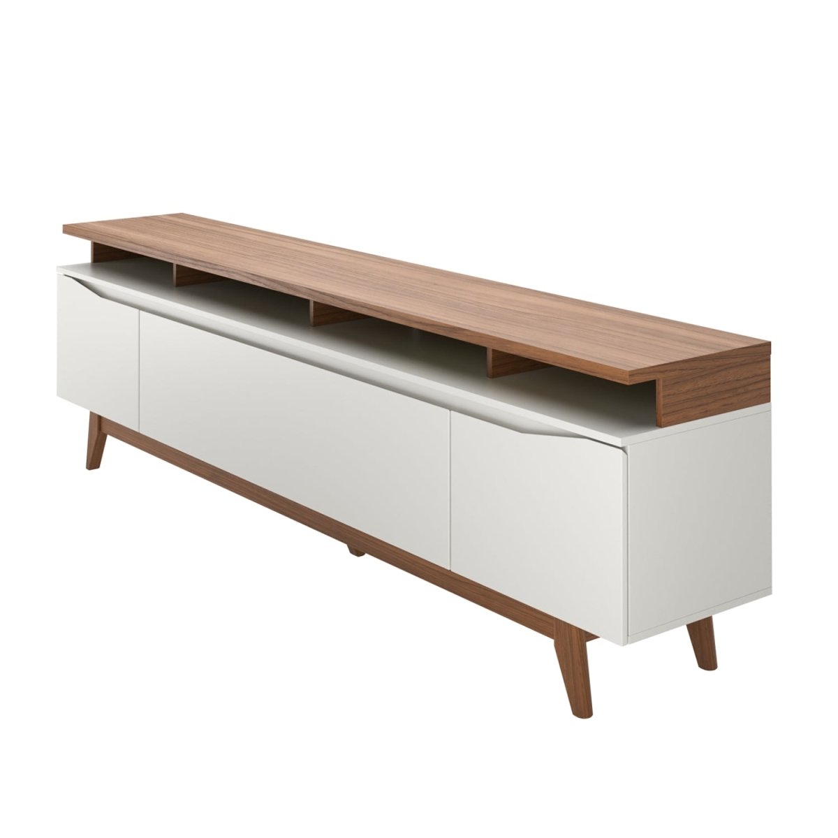 Rack Flynt ST com Painel para TV até 75 Polegadas 220cm Oslo Off White com Canela - Província - 