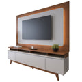 Rack Flynt ST com Painel para TV até 75 Polegadas 220cm Oslo Off White com Canela - Província - 