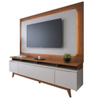 Rack Flynt ST com Painel para TV até 75 Polegadas 220cm Oslo Off White com Canela - Província - 