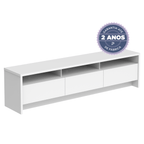 Rack para TV 75 Polegadas 3 Portas 184cm Aspen - Branco - Província - Rack com painel