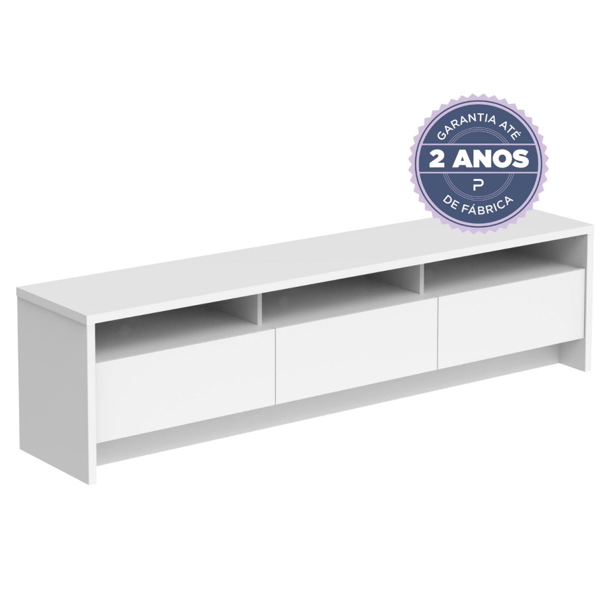 Rack para TV 75 Polegadas 3 Portas 184cm Aspen - Branco - Província - Rack com painel