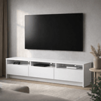 Rack para TV 75 Polegadas 3 Portas 184cm Aspen - Branco - Província - Rack com painel