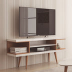Rack para TV até 55 Polegadas Utopia Branco Gloss e Natural – 135 cm - Província - Rack