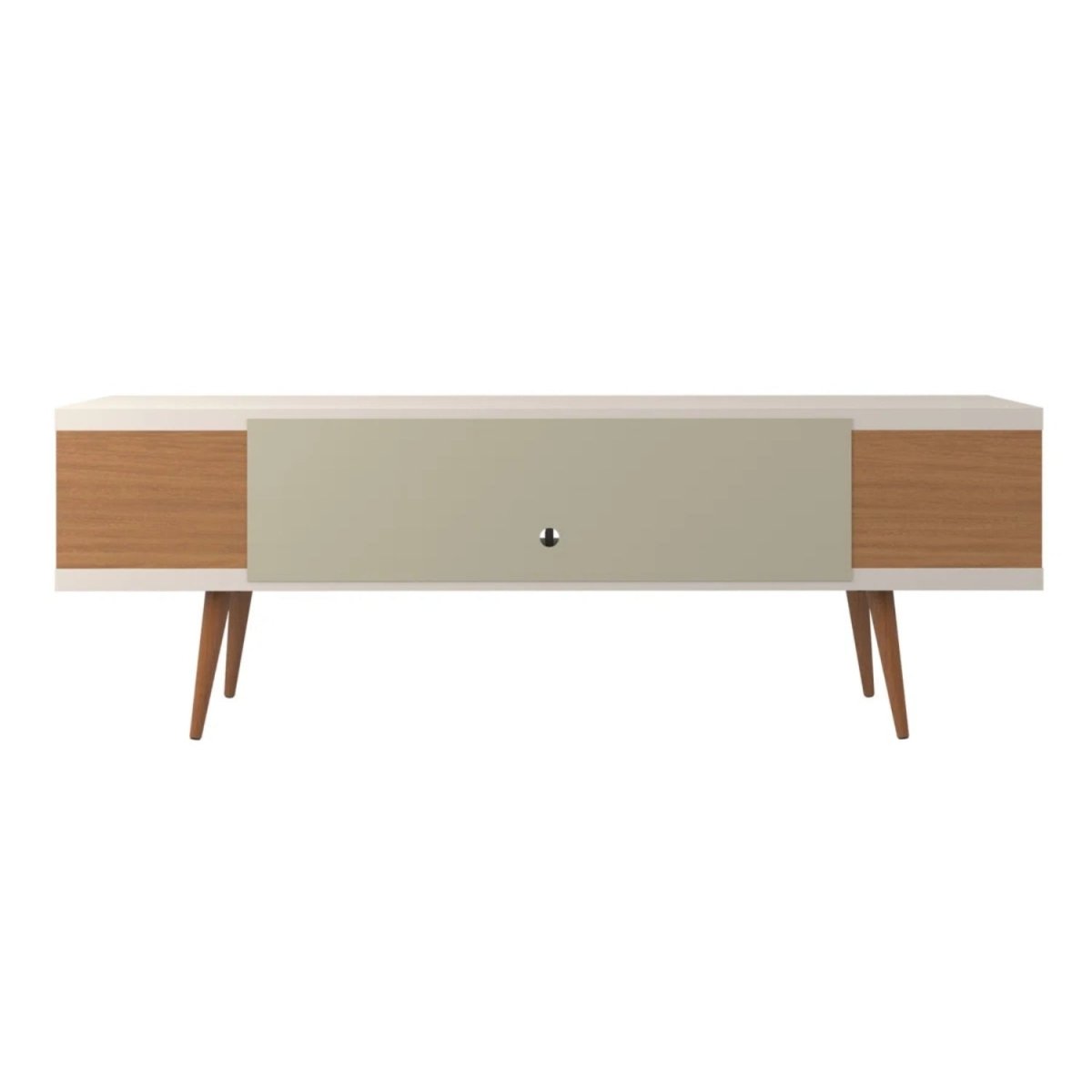 Rack para TV até 75 Polegadas Utopia Off - White Gloss e Natural – 180 cm - Província - Rack