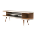 Rack para TV até 75 Polegadas Utopia Off - White Gloss e Natural – 180 cm - Província - Rack
