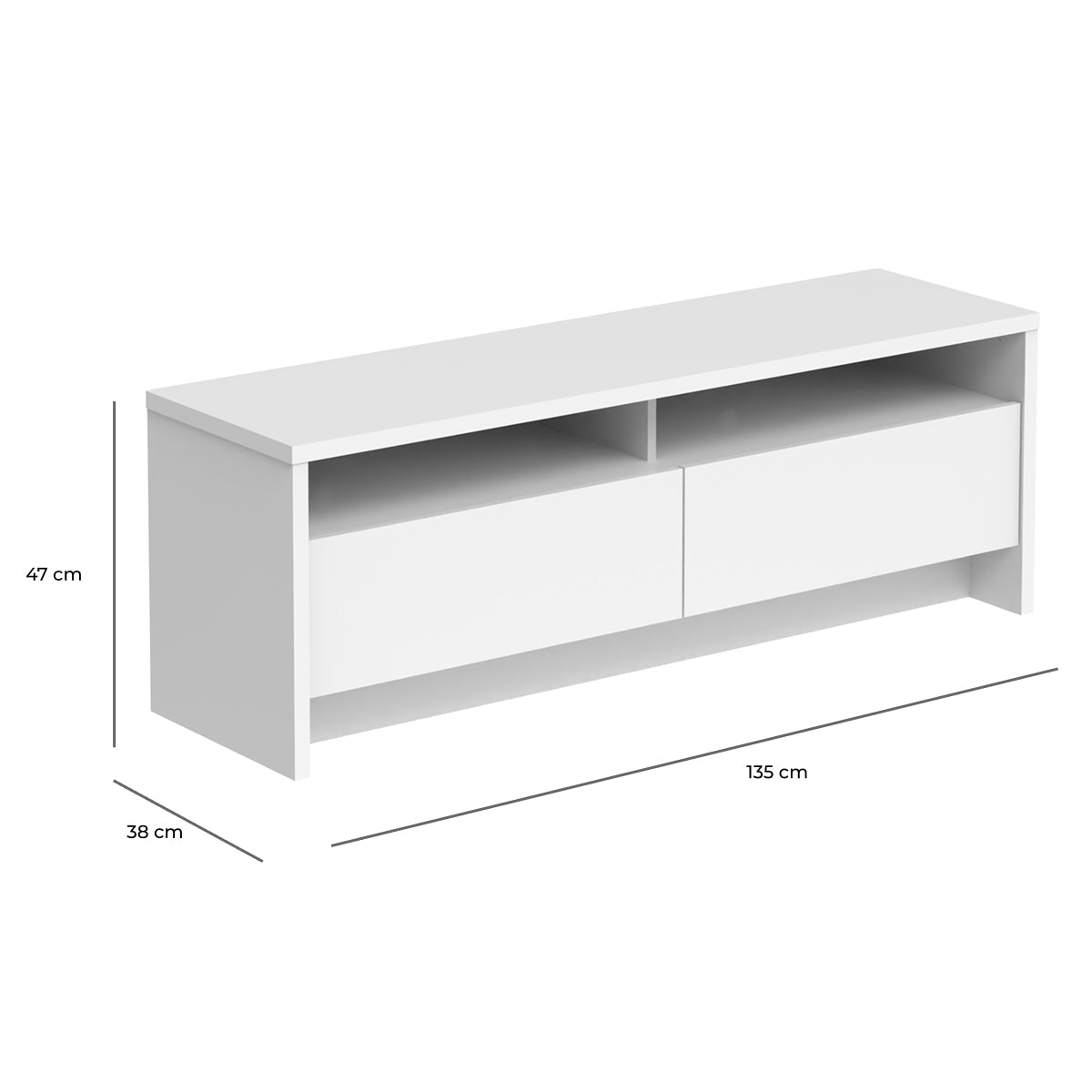 Rack para TVs até 50 Polegadas 2 Portas Aspen 135cm - Província - Rack com painel