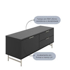 Rack para TVs até 50 Polegadas Yves 135 cm Branco Fosco com Champanhe - Província - Rack