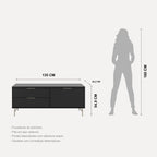Rack para TVs até 50 Polegadas Yves 135 cm Branco Fosco com Champanhe - Província - Rack