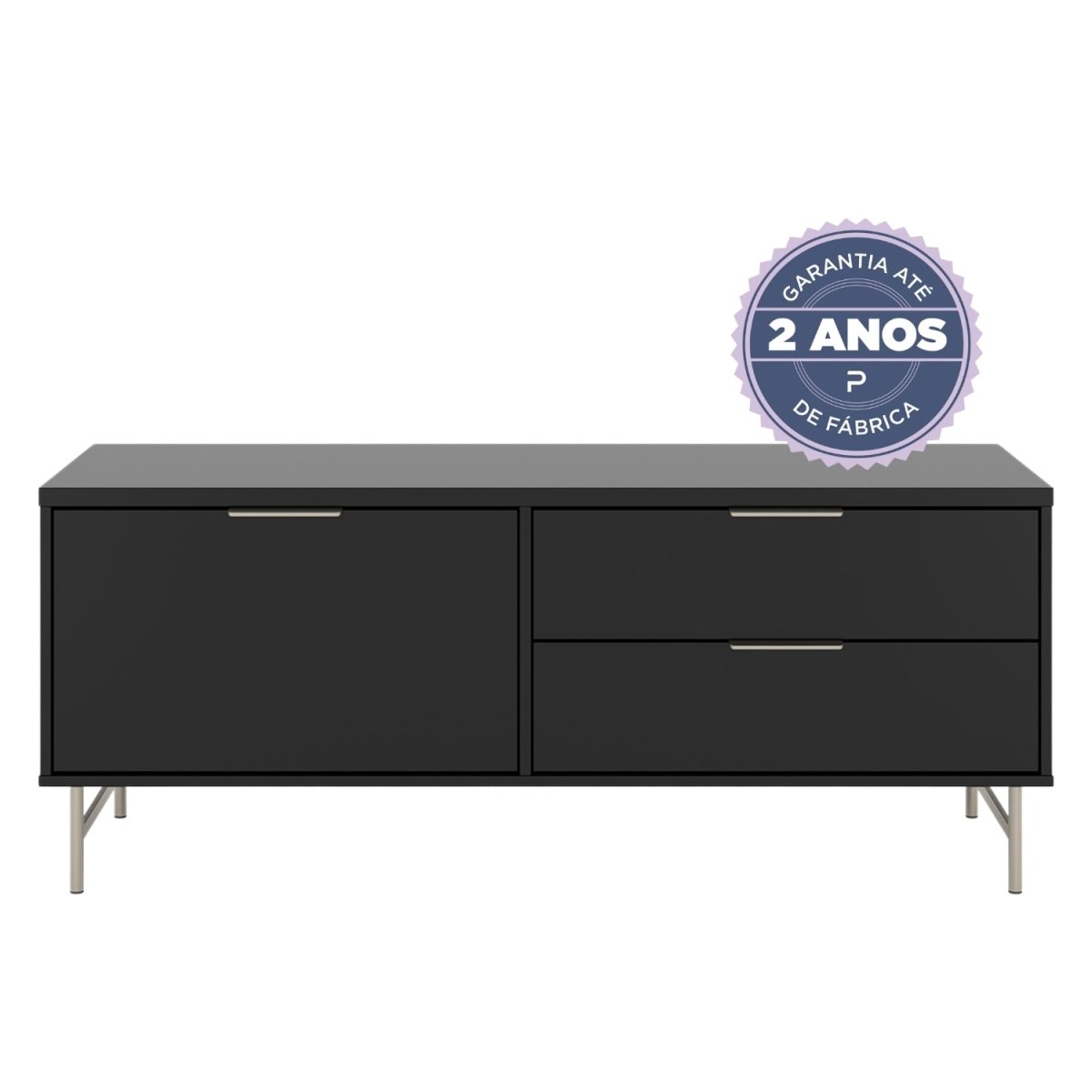 Rack para TVs até 50 Polegadas Yves 135 cm Branco Fosco com Champanhe - Província - Rack