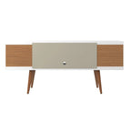 Rack para TVs até 55 Polegadas Utopia 135cm Branco Gloss com Natural - Província - Rack