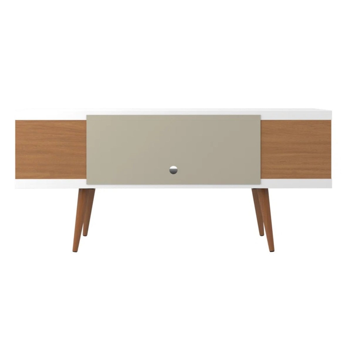 Rack para TVs até 55 Polegadas Utopia 135cm Branco Gloss com Natural - Província - Rack