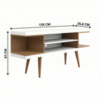 Rack para TVs até 55 Polegadas Utopia 135cm Branco Gloss com Natural - Província - Rack