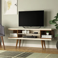 Rack para TVs até 55 Polegadas Utopia 135cm Off - White Gloss com Natural - Província - Rack