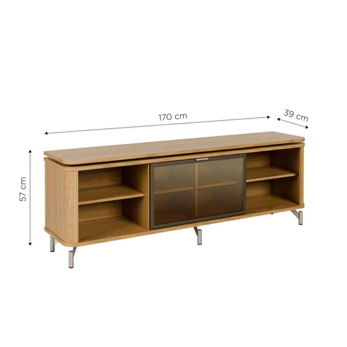 Rack para TVs até 75 Polegadas 100% MDF 1 Porta com Vidro Reflecta Lincoln Float 169cm - Província - Rack