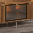 Rack para TVs até 75 Polegadas 100% MDF 3 Portas Vidro Reflecta Neon Float 169cm - Província - Rack