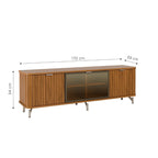 Rack para TVs até 75 Polegadas 100% MDF 3 Portas Vidro Reflecta Neon Float 169cm - Província - Rack