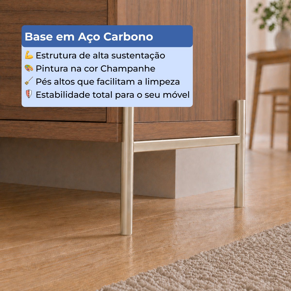Rack para TVs até 75 Polegadas 2 Portas 2 Gavetas Jasper 185cm - Província - Rack