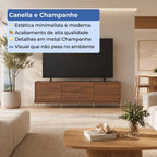 Rack para TVs até 75 Polegadas 2 Portas 2 Gavetas Jasper 185cm - Província - Rack