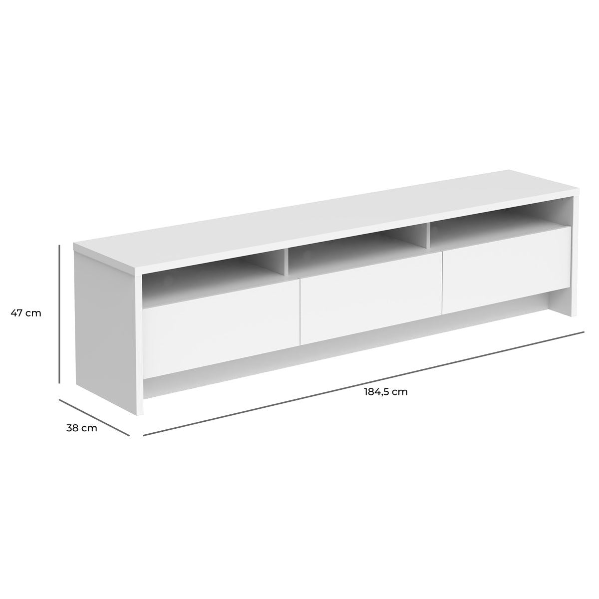 Rack para TVs até 75 Polegadas 3 Portas Aspen 184cm - Província - Rack com painel