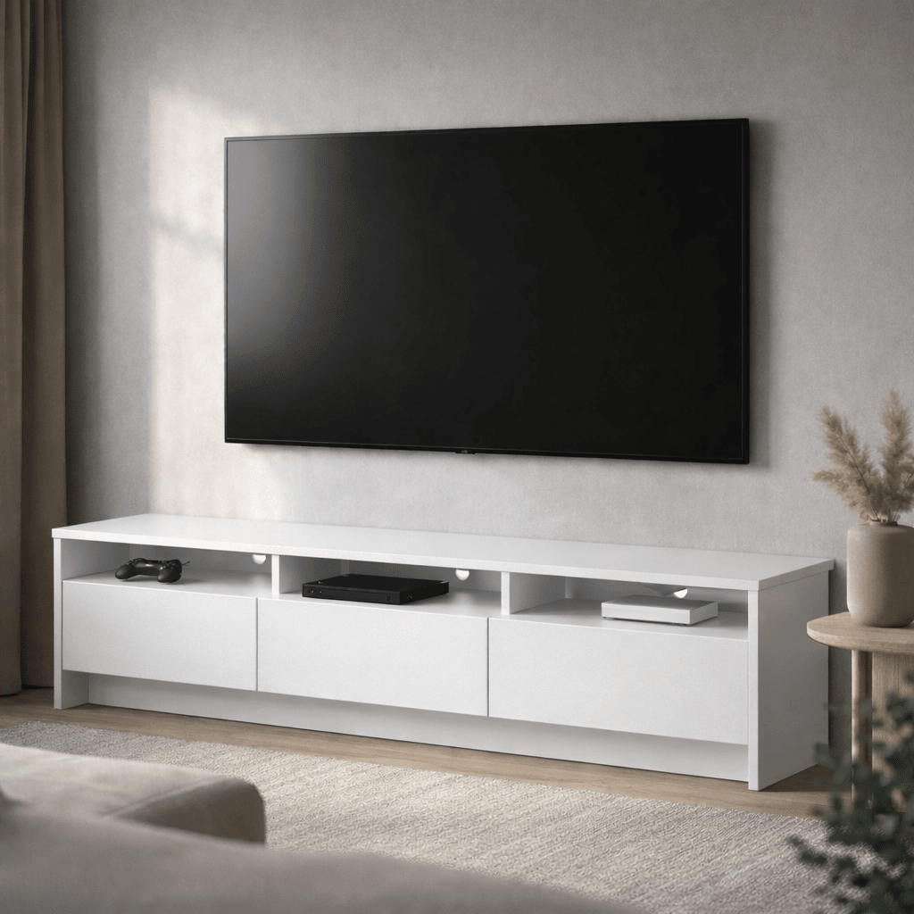 Rack para TVs até 75 Polegadas 3 Portas Aspen 219cm - Província - Rack com painel