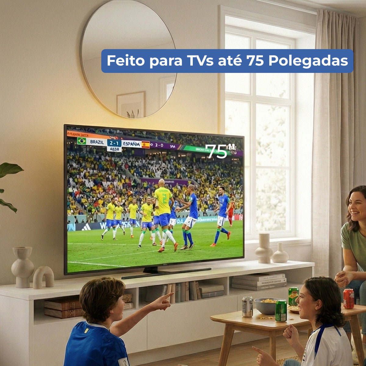 Rack para TVs até 75 Polegadas 3 Portas Aspen 219cm - Província - Rack com painel