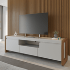 Rack para TVs até 75 Polegadas Bristol 189 cm Off White com Natural - Província - Rack