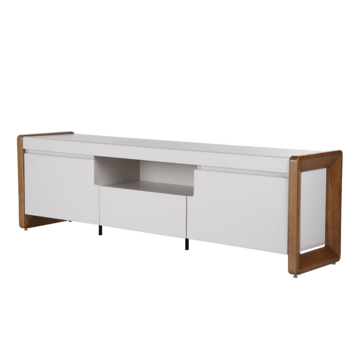 Rack para TVs até 75 Polegadas Bristol 225 cm Off White com Natural - Província - Rack