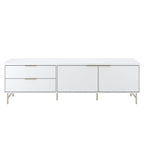 Rack para TVs até 75 Polegadas Yves 184 cm Branco Fosco com Champanhe - Província - Rack