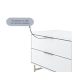 Rack para TVs até 75 Polegadas Yves 184 cm Branco Fosco com Champanhe - Província - Rack