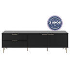 Rack para TVs até 75 Polegadas Yves 184 cm Branco Fosco com Champanhe - Província - Rack