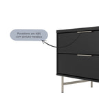 Rack para TVs até 75 Polegadas Yves 220cm Branco Fosco com Champanhe - Província - Rack