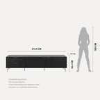 Rack para TVs até 75 Polegadas Yves 220cm Branco Fosco com Champanhe - Província - Rack