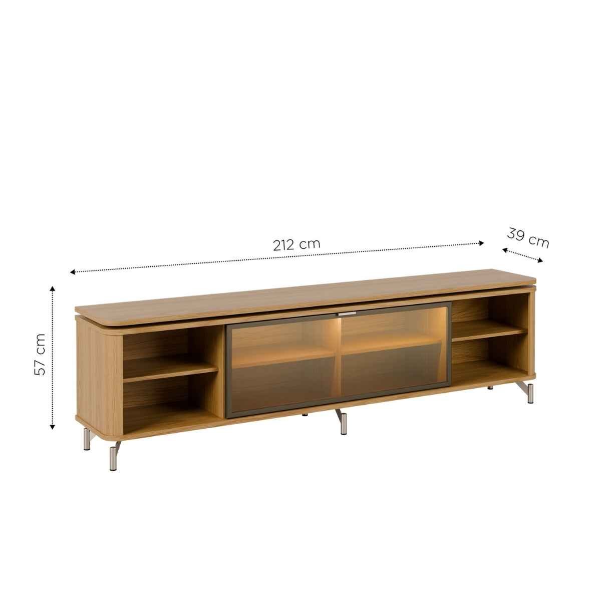 Rack para TVs até 85 Polegadas 100% MDF 3 Portas Vidro Reflecta Neon Float 212cm - Província - Rack