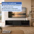 Rack para TVs até 75 Polegadas 2 Portas 2 Gavetas Jasper 220cm