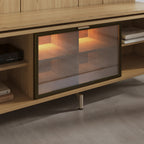 Rack com Painel para TV até 75 Polegadas Vidro Reflecta 100% MDF com Led Lincoln Float 178cm