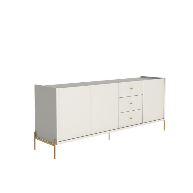 Buffet Jasper 185 cm - Off White Fosco c/ Dourado