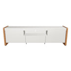 Rack para TVs até 75 Polegadas 2 Portas Bristol 189cm Off-White Fosco com Natural