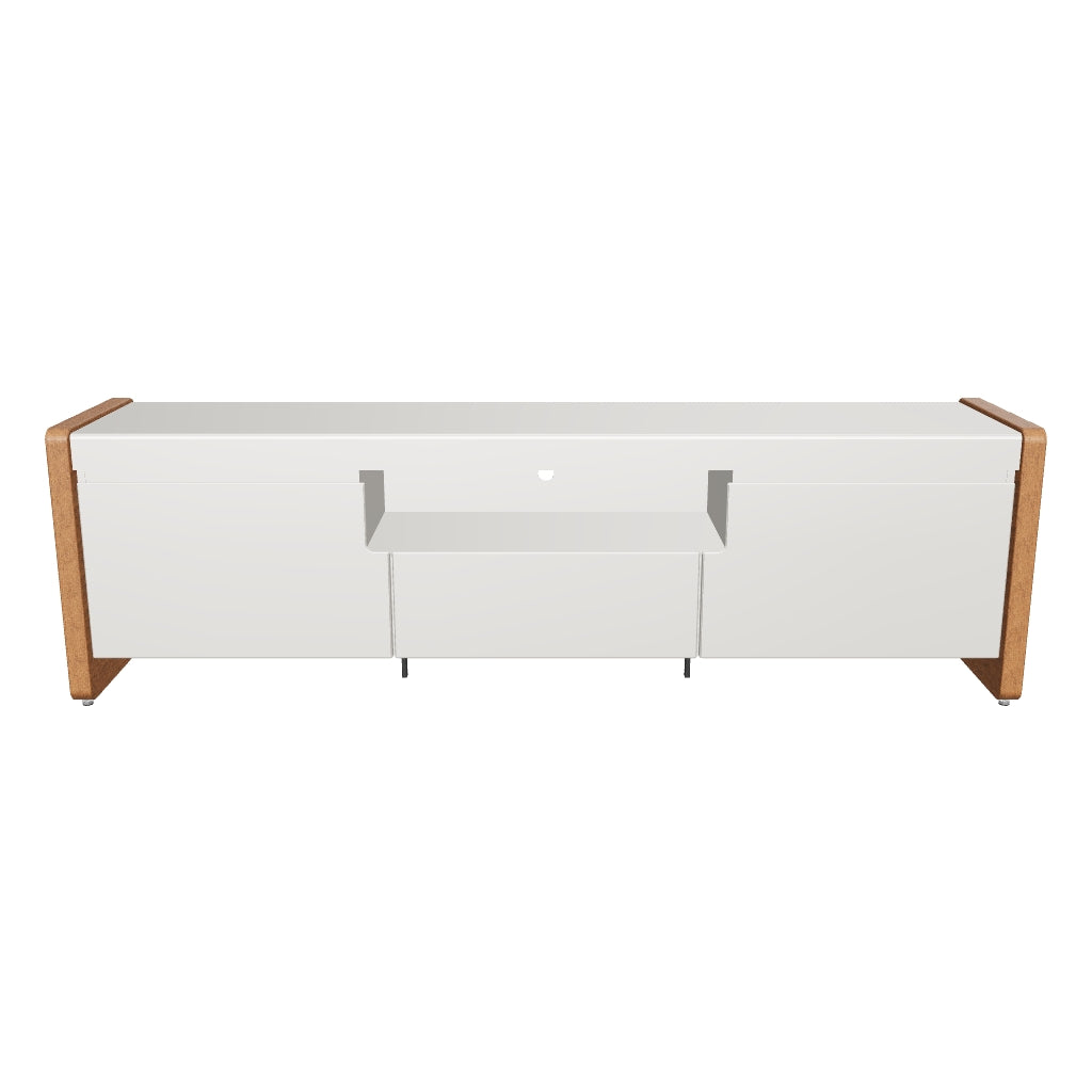 Rack para TVs até 75 Polegadas 2 Portas Bristol 189cm Off-White Fosco com Natural