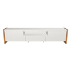 Rack para TVs até 75 Polegadas 2 Portas Bristol 225cm Off-White Fosco com Natural