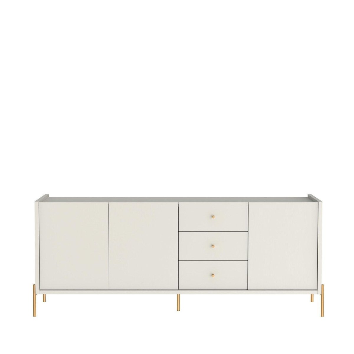 Buffet Jasper 185 cm - Off White Fosco c/ Dourado - Província - Buffet