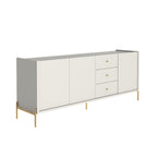 Buffet Jasper 185 cm - Off White Fosco c/ Dourado - Província - Buffet